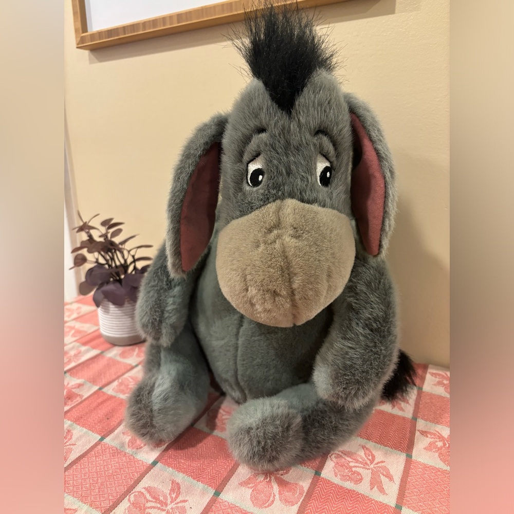 Disney Store Large Jumbo Gray Eeyore Winnie the Pooh Plush Stuffed Animal 20”
